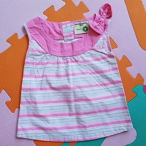 Sage Creek Organics girls pink striped tank top